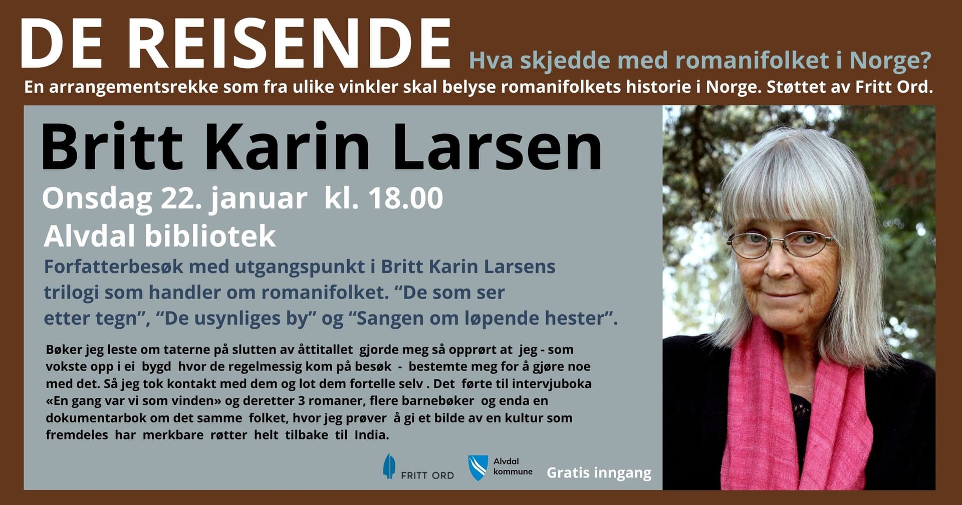 portrettbilde av forfatteren Britt Karin Larsen