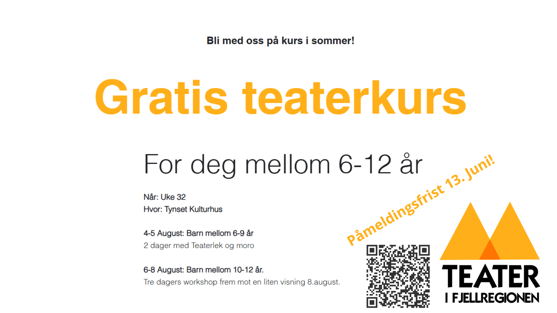 teaterkurs, tynset kulturhus