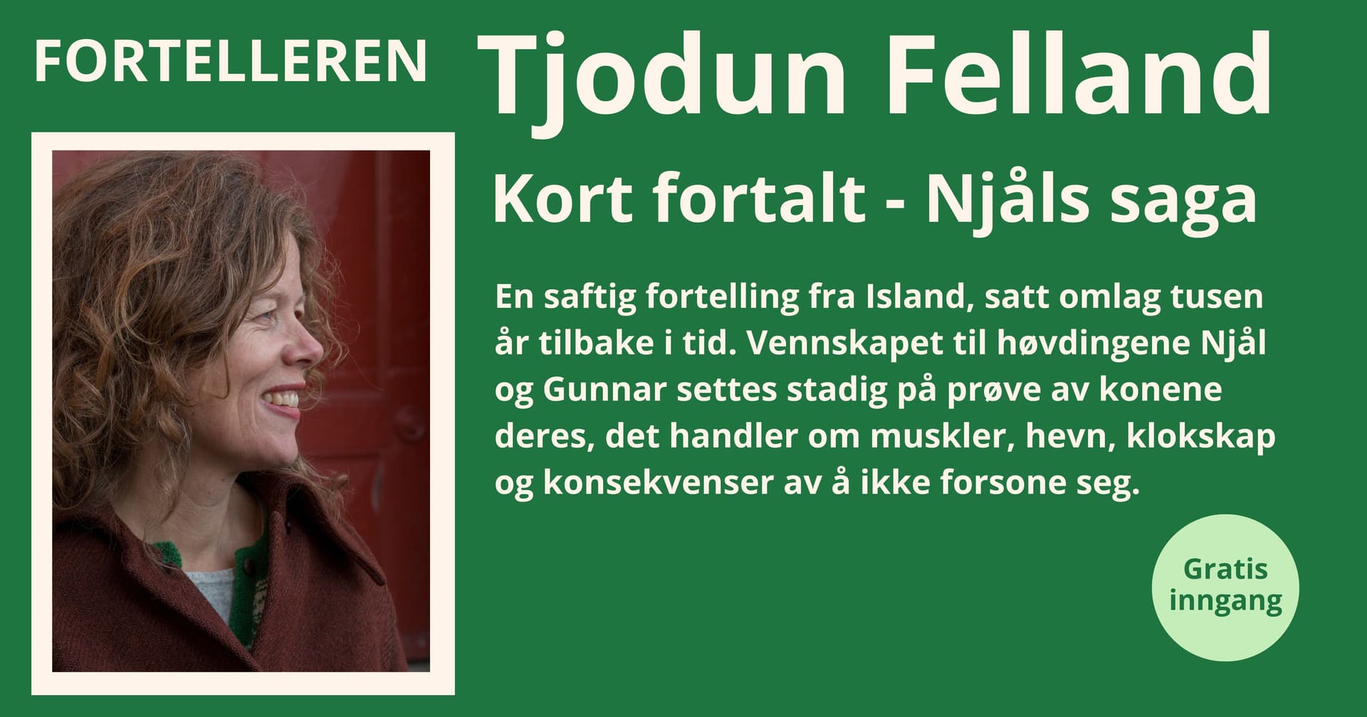Portrett av smilende kvinne med langt