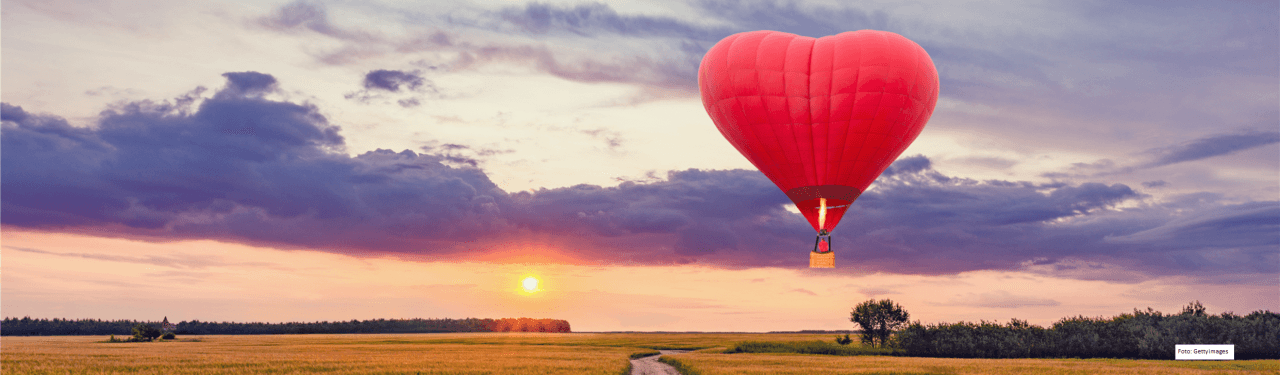 Illustrasjon - Hjerte, Varmluftsballong